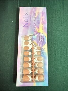 3 in 1 Soft gel system French Tip Press-On Nail Set